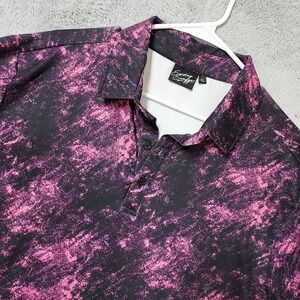 Sunday Swagger Polo Shirt Mens XL Performance Golf Acid Wash Puple Black Jersey